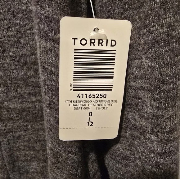 At The Knee Hacci Mock Neck Fit N Flare Dress - Picture 5 of 7